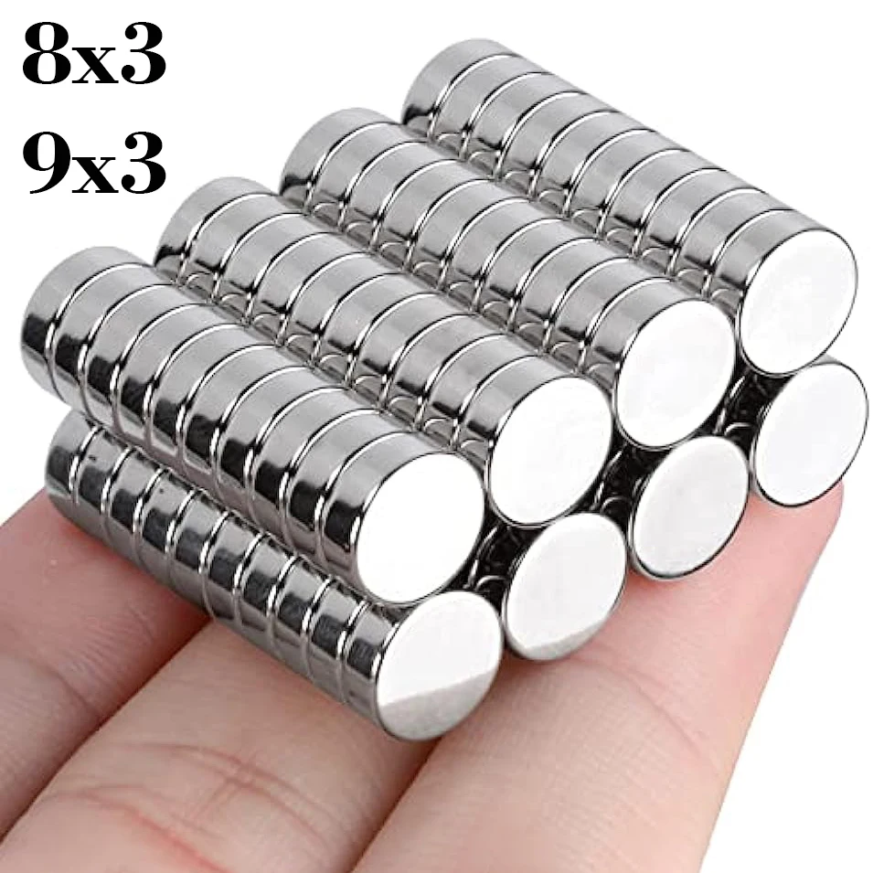 

10/50/100/200pcs 8x3 9x3 Round Super Strong Magnets Neodymium Magnet Permanent N35 NdFeB Powerful Magnetic Imane Disc Rare Earth