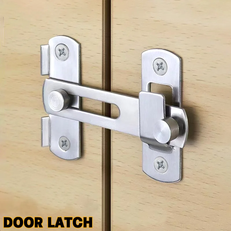 Stainless Steel Sliding Door Safety Latch Gate Latches Flip Latch Sliding Barn Door For Closets Closet Window Hardware Door Lock 1pcs
