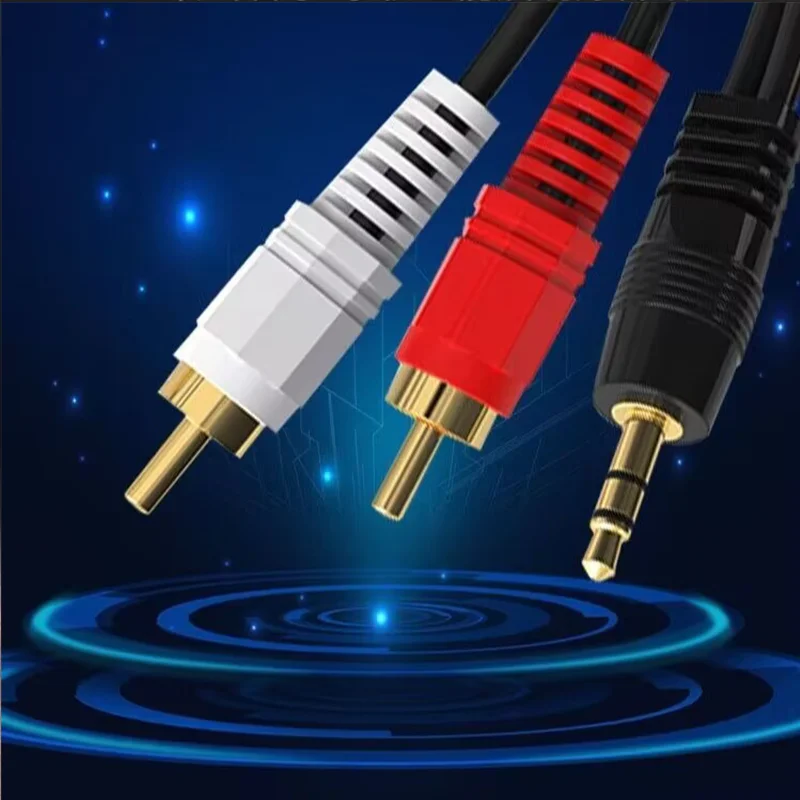 오디오 분배기 케이블 3.5mm 2 RCA 레드 화이트 잭 사운드 증폭기 기계용 범용 보조 연결 라인
