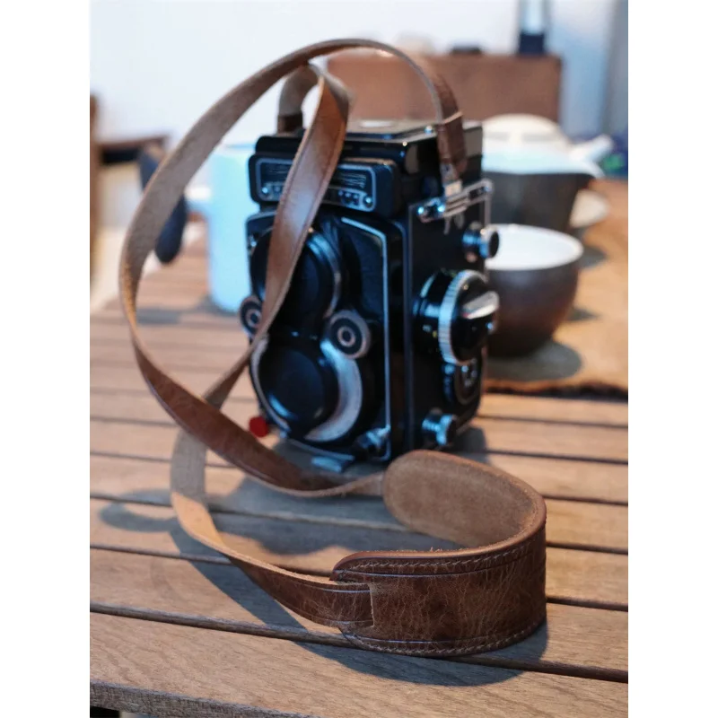 새로운 가죽 카메라 숄더 스트랩, 롤라이플렉스 3.5F 2.8F TLR 카메라에 적합한 시저 버클 포함