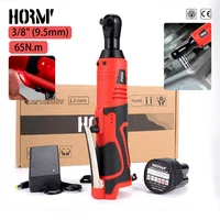 Hormy 3/8 Inch Cordless Electric Wrench 9.5mm Right Angle Ratchet Wrenches 65N.m Rechargeable Car Repair Tool Set Angle Wrench 1