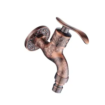 โบราณติดผนังโลหะผสมสังกะสี Bibcock ก๊อกน้ําสวนก๊อกซับกลางแจ้งสีแดง 1