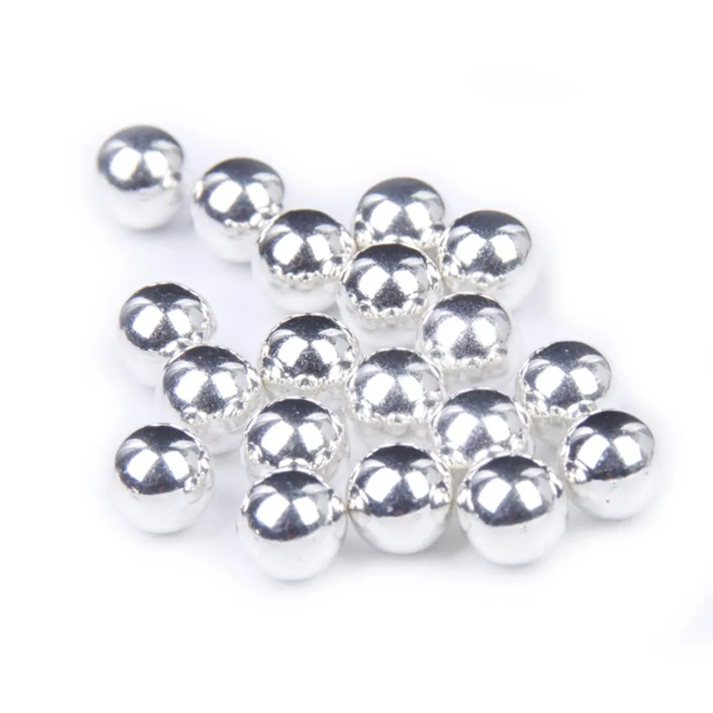 

Resin Beads Pearl Imitation Round No hole Metallic Silver 4mm-10mm Small Bag Glitter Clothes Shoes DIY Decoration New Design