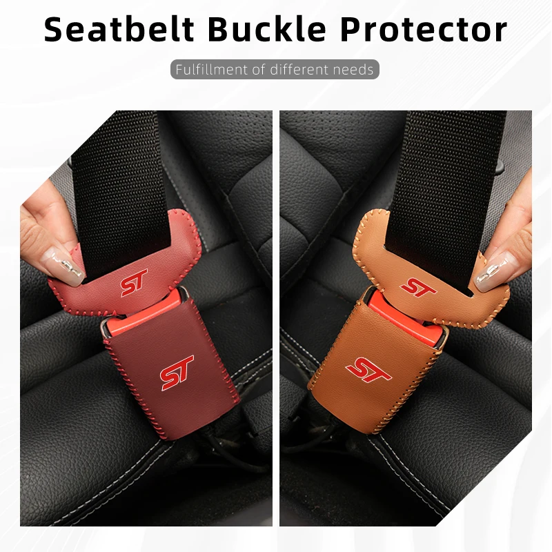 Car Seat Belt Clip Protector Seatbelt Buckle Lock Cover For Ford ST Racing Performance Focus Mk2 Mk3 Fiesta Ranger