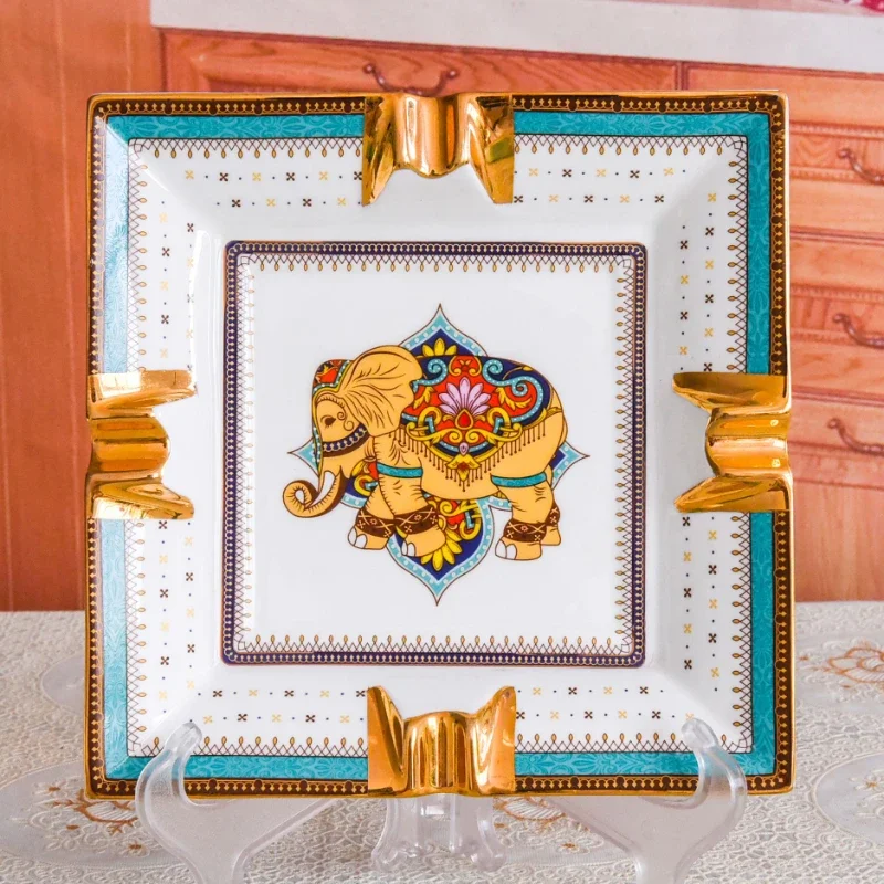 Ceramic Cigar Ashtray Cigar Pattern European Business Decoration Luxury Home Table Desk Accessories Handmade Ashtray