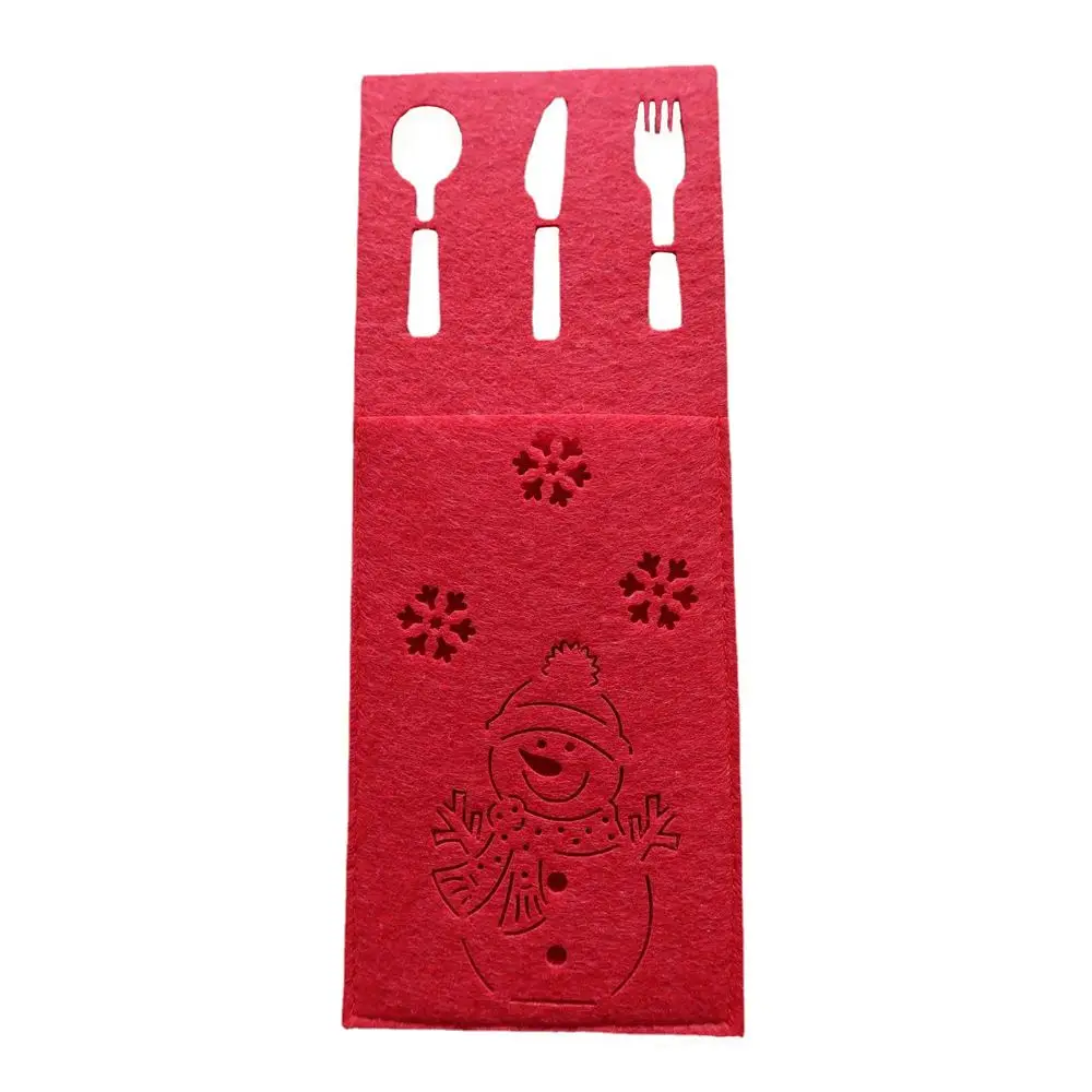 

Cutlery Pocket Santa Claus Elk Snowflake Table Decorations Christmas Knife Fork Holder Cutlery Bag Tableware Organizer