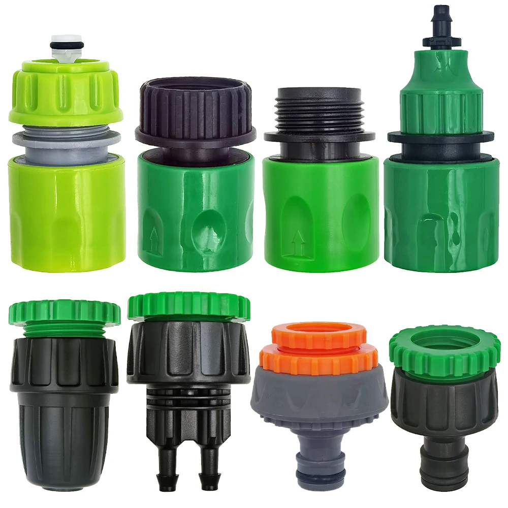 

Garden Tap Adapters Quick Connectors 1/2" 3/4" Drip Irrigation Water Splitters Female Thread Male Nipple Joint 1/4" Hose