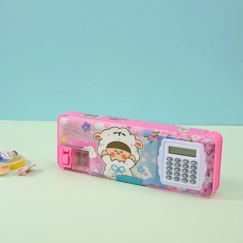 Cartoon Computer Stationery Box Children's Multifunctional Pencil Case Creative Student Supplies Large Capacity Sharpener