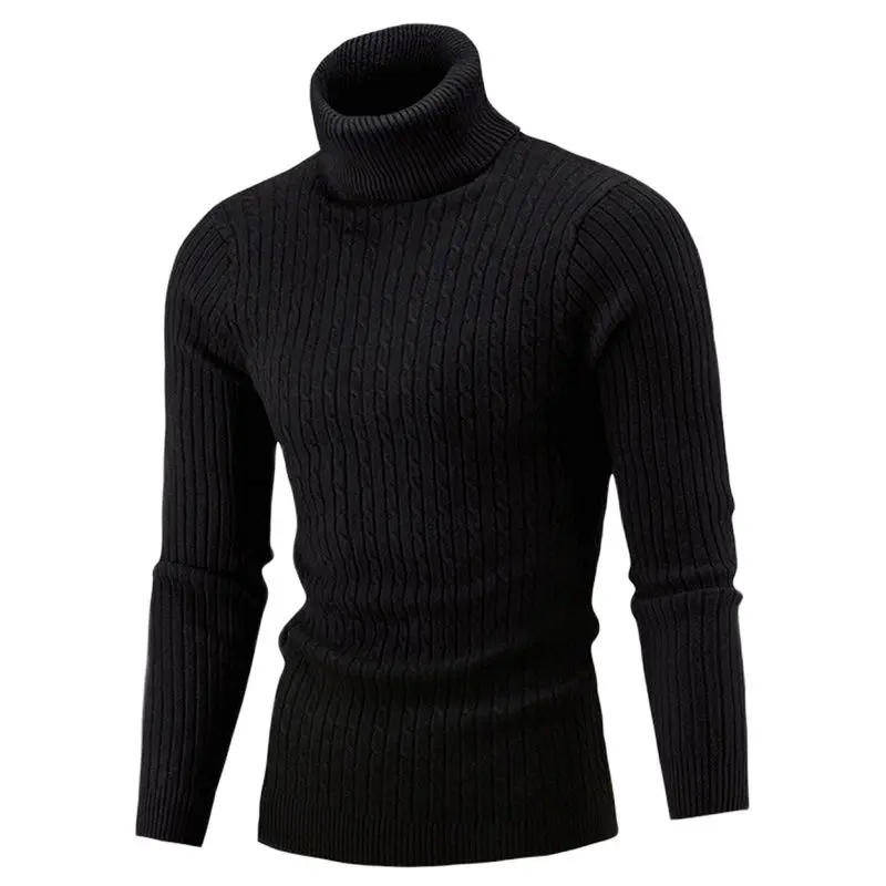 

Autumn Winter Men's Turtleneck Sweater Men's Knitting Pullovers Rollneck Knitted Sweater Warm Men Jumper Slim Fit Casual Sweater