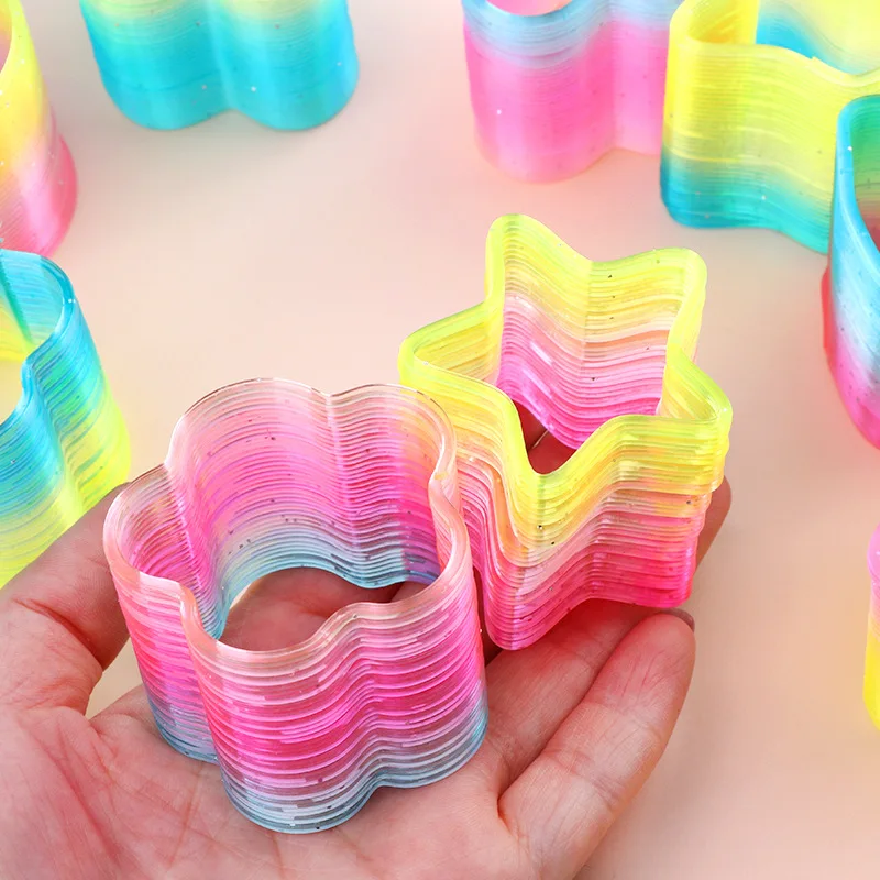 12Pcs Mini Multi-Shape Rainbow Magic Springs Toys for Kids Boy Girl Birthday Party Favors Goodie Bag Pinata Fillers Gifts