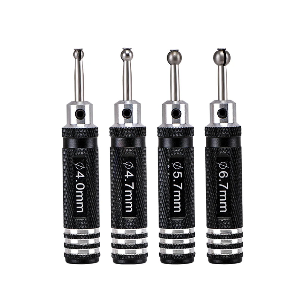 

4Pcs/Set Aluminum Alloy 4/4.7/5.7/6.7mm Ball Head Reamer Driver Repair Tools Kit For RC Model Crawler Car Boat Airplane