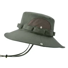 

2022 Summer New Bucket Hat For Women Mesh Breathable Anti-UV Big Brim Sun Cap Outdoor Casual Travel Adjustable Fisherman Hat Men