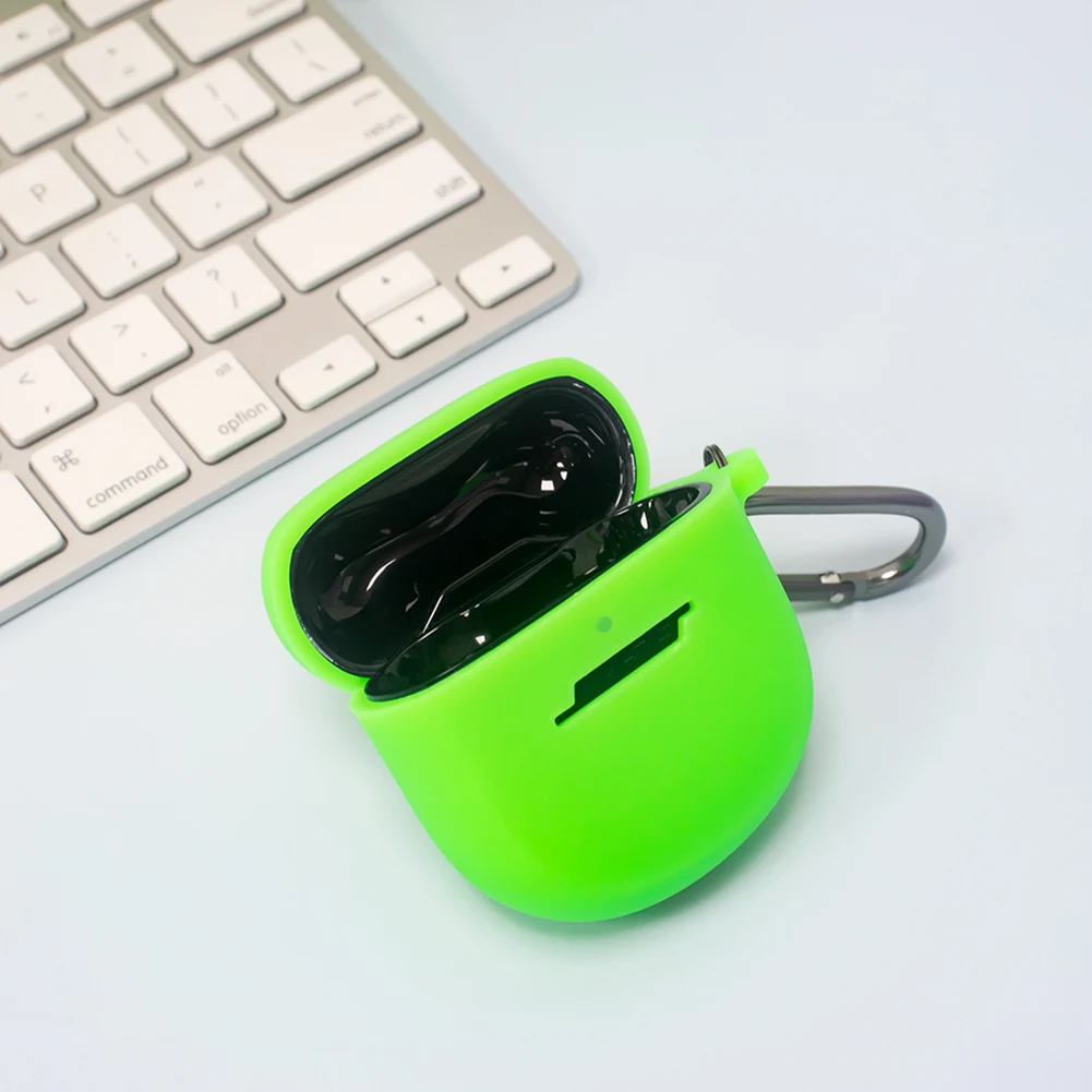 Butterfly Charm Case For Bose QuietComfort Earbuds II - Cute Silicone Cover With Keychain (Green)