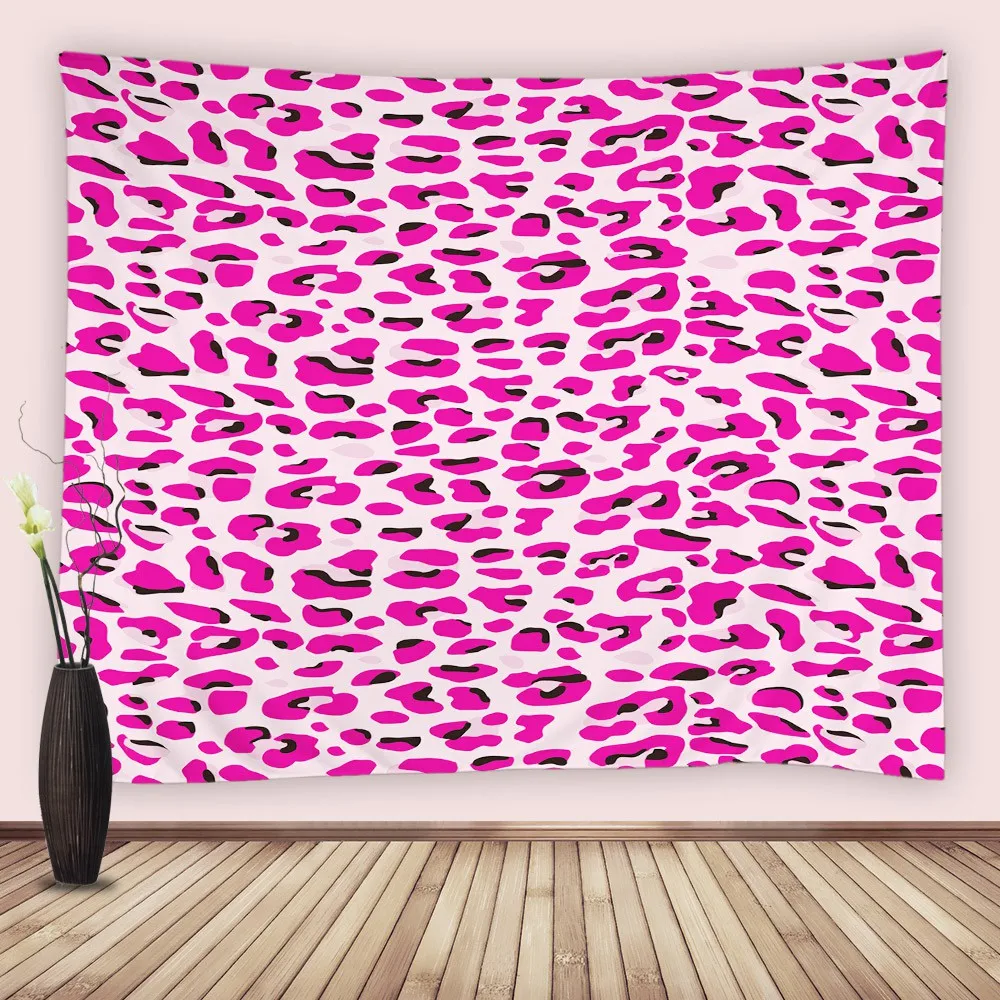 

Girls Leopard Tapestry Pink Cheetah Tapestries Women Wild Animals Wall Hanging for Bedroom Decor Wildlife Design Blanket Home