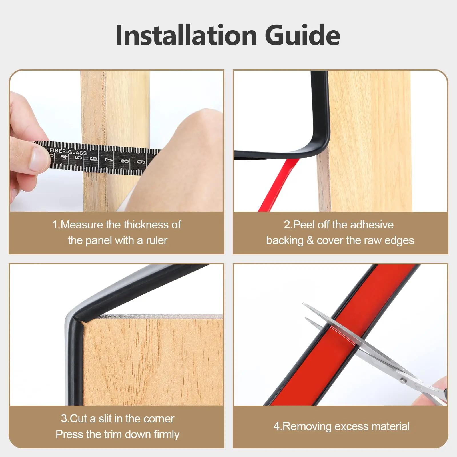 U-Shaped Sealing Strip Tpe Furniture Edge Strip Wooden Cabinet Furniture Edge Self-Adhesive Anti-Collision 5M