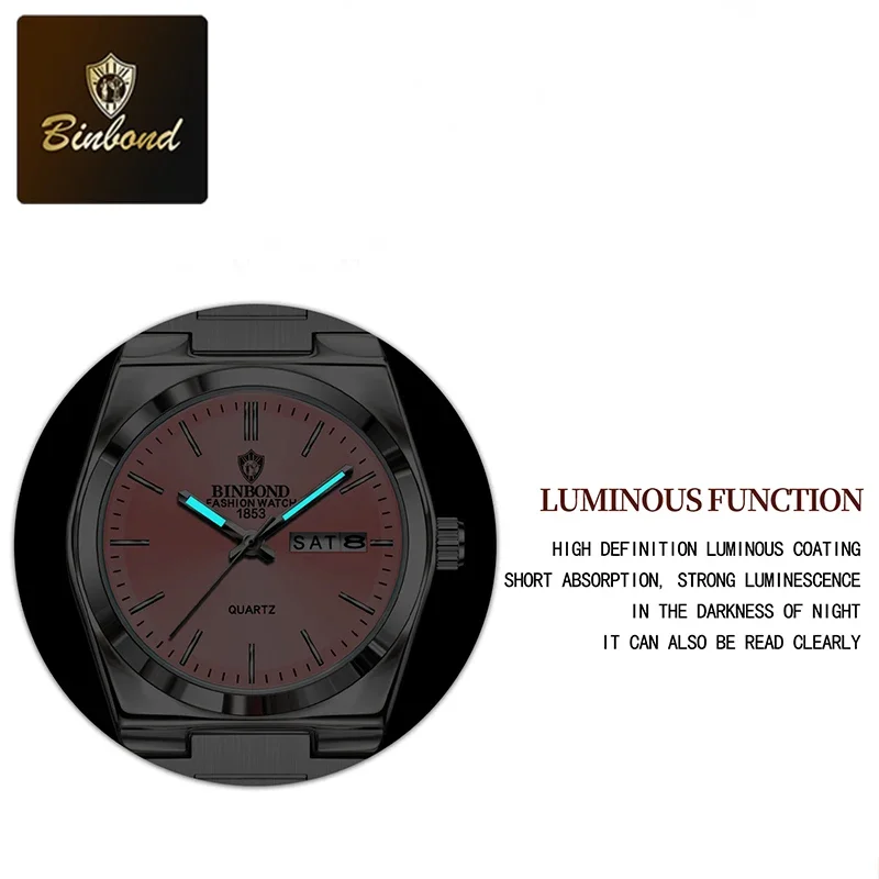 Elegant Women's Stainless Steel Waterproof Quartz Watch with Luminous Hands and Calendar