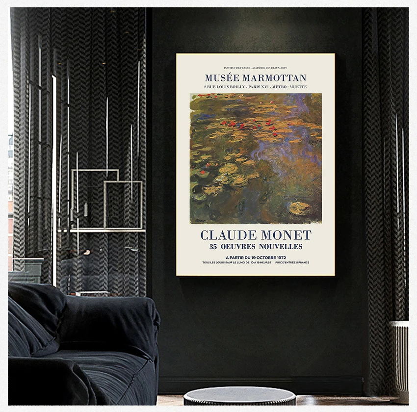 

Print Abstract Painting Vintage Wall Art Picture Living Room Home Decor Claude Monet Exhibition Poster French Art Museum Canvas