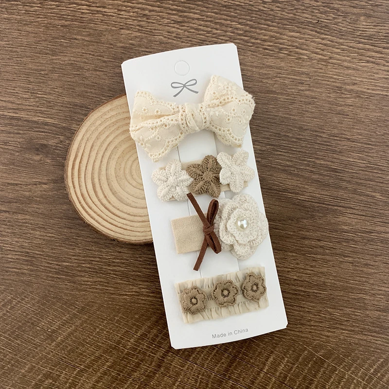 4 Stück/Set Niedliche Mädchen Spitzenblumen Haarspangen Set Kinder Haarklammern Barrettes Accessoires Damen Haarspangen Set Kopfschmuck – Detail 6
