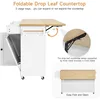 60 "Kitchen island with power outlets and fallen leaves, kitchen rolling island with spice rack and towel rack 6