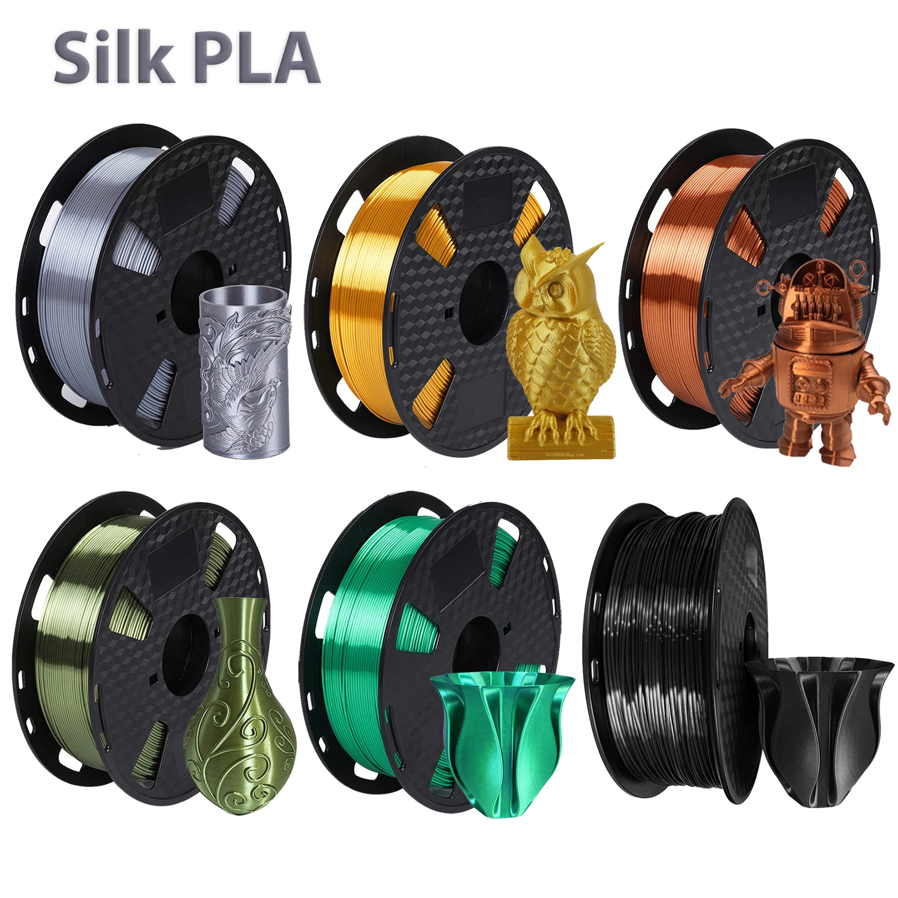 

500g Silk PLA 3D Printer Filament 1.75mm Shiny Silk PLA 3D Filament Black Rainbow PLA Printing Material wire Vacuum Packaging