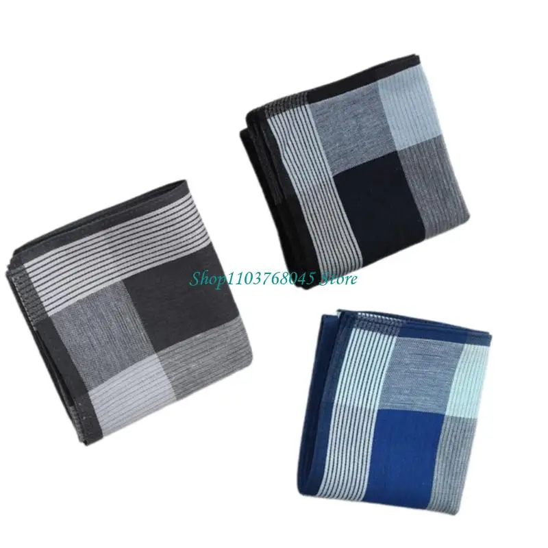 R53F 1/3PCS Herren -Baumwolltaschentücher traditioneller Stil wiederverwendbarer Weiche und Absorption – Detail 7