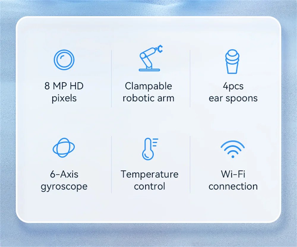 Description Picture 3 of itemEar Cleaner With Camera Smart Visual Ear Wax Removal Sticks 1920P Endoscope Tweezer Earpick Mini Camera Otoscope for Health Care