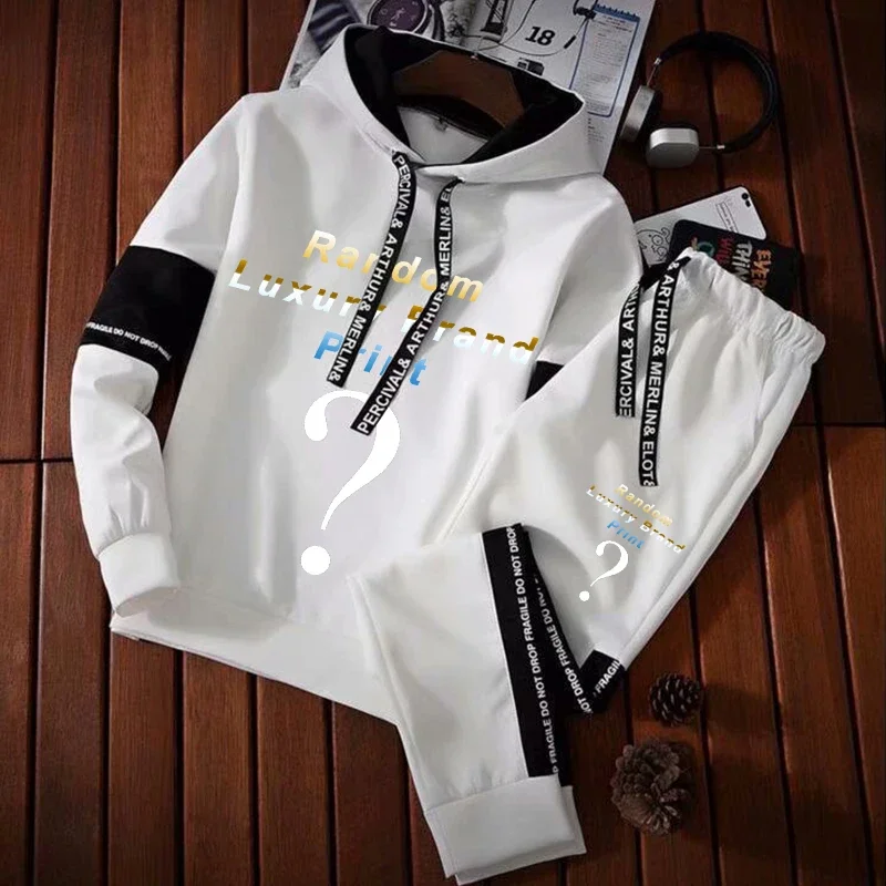 

Men's Sweatshirt Set Hoodies+Sweatpants Tracksuit Outdoor Sports Suit Customized Logo utfits Jogging Male Pullover Streetwear