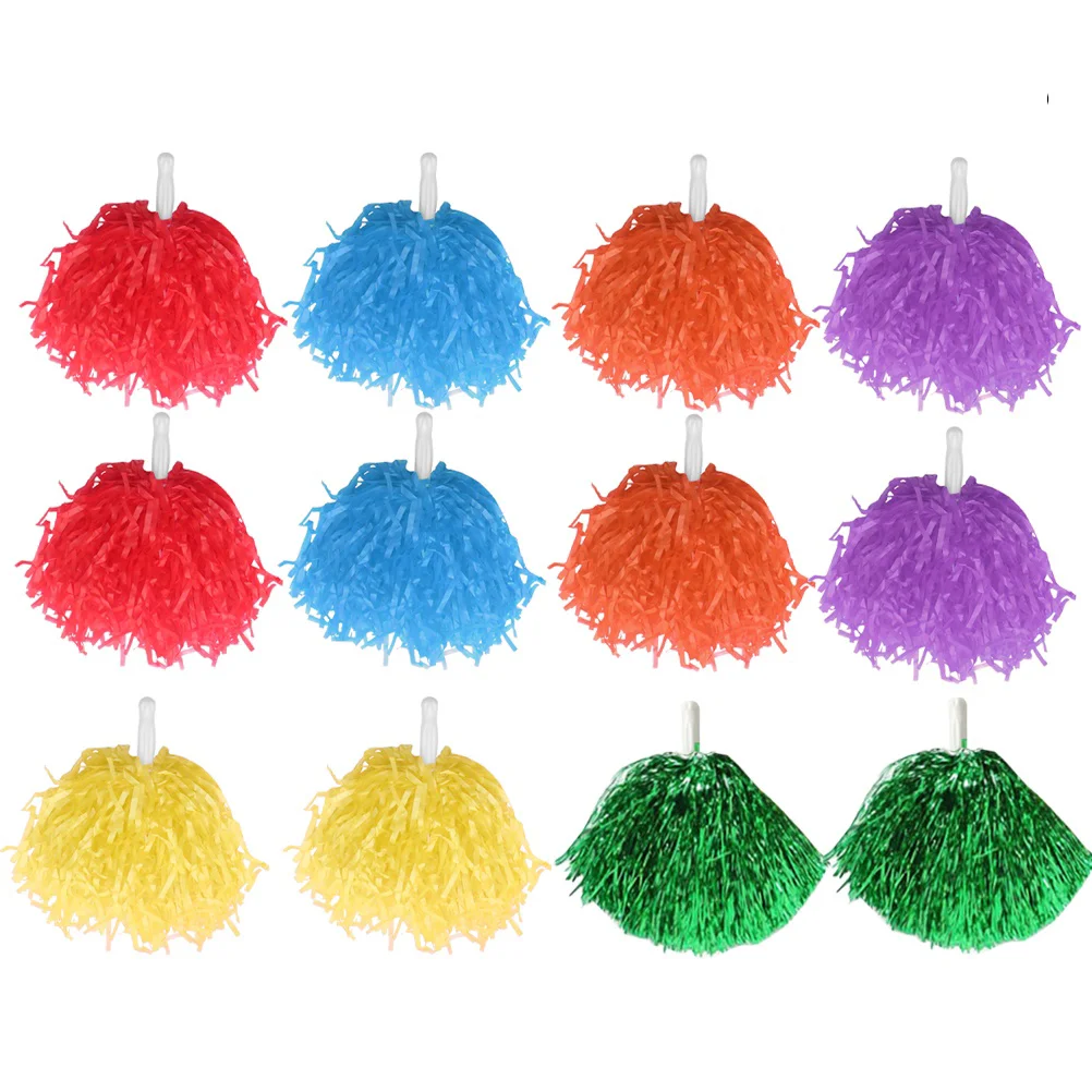 Exercise Handles Cheerleading Pom Poms Metallic Dance Pom Poms Ring Pom