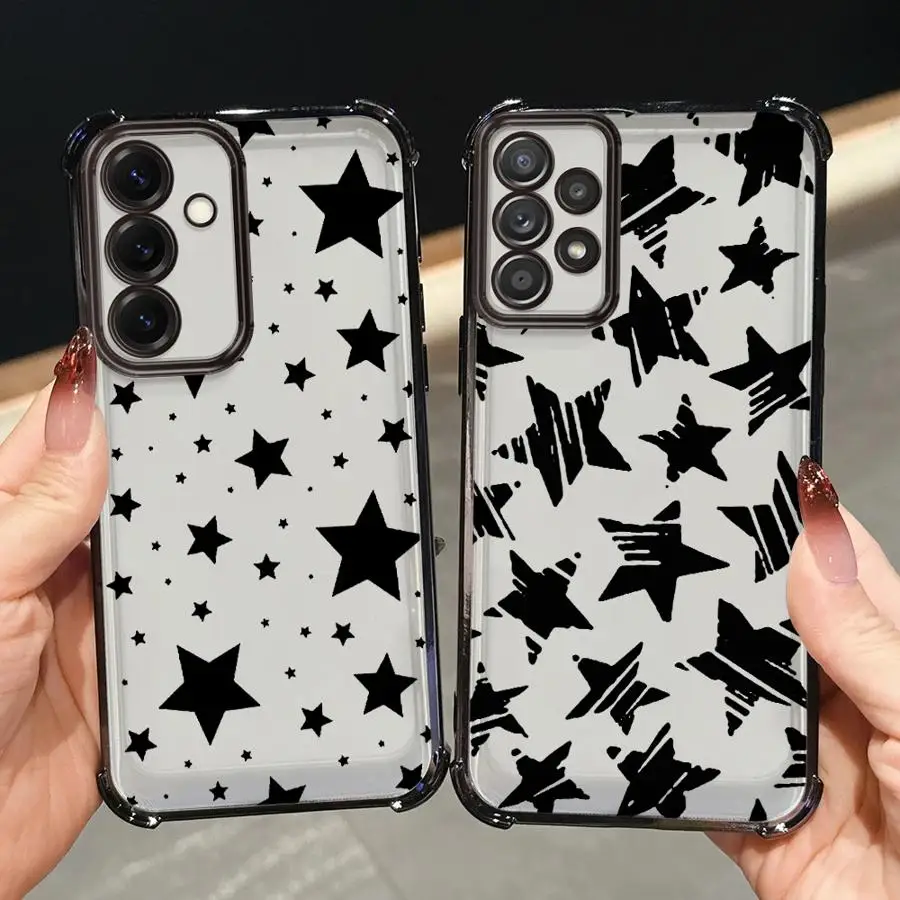 Clear Five Pointed Star Decorative Phone Case Cover