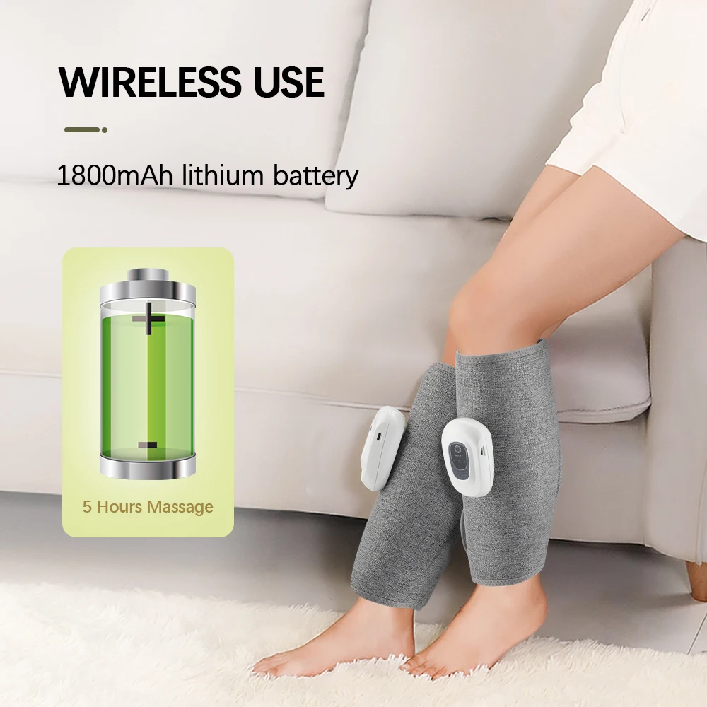 Elektrische 360 ° Luftdruck Kalb Airbag Kompression Muskelentspannung Drahtlose Fuß Bein Durchblutung Massage hine_voghion.com