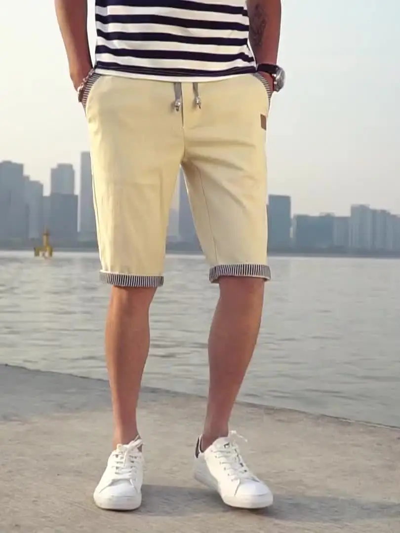 linen mens shorts Newest Summer Casual 
