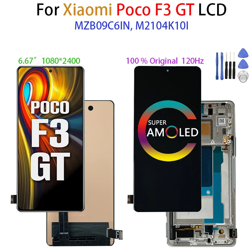 Original AMOLED For Xiaomi Poco F3 GT MZB09C6IN, M2104K10I