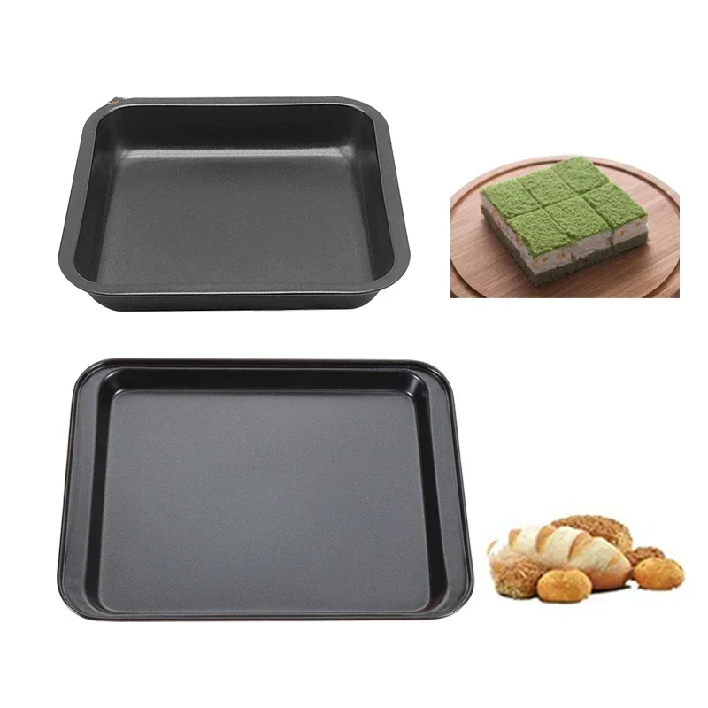 Description Picture 2 of item2 Sizes Square Cake Pan 9.5x7 8x8 Inch Carbon Steel Mini Baking Pans Premium Non-Stick Bakeware Set Kitchen Tools
