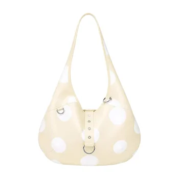 Borsa a Tracolla Trasparente a Pois in Stile Jelly, Morbida, con Tracolla Larga, per Abbigliamento Casual da Donna