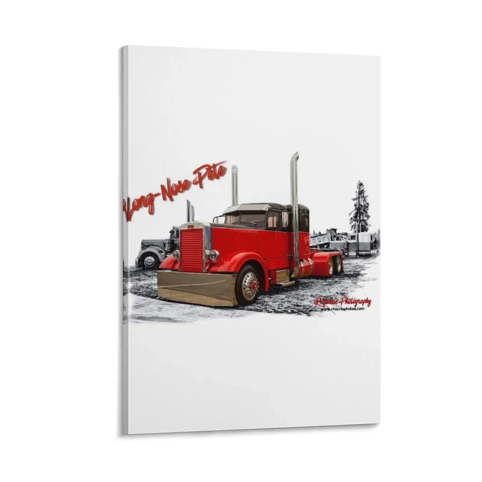 Old Needle Nose Peterbilt Canvas Painting Coreano Room Decor Paintings Wall Decor Paintings On The Wall Decorative Wall Tele