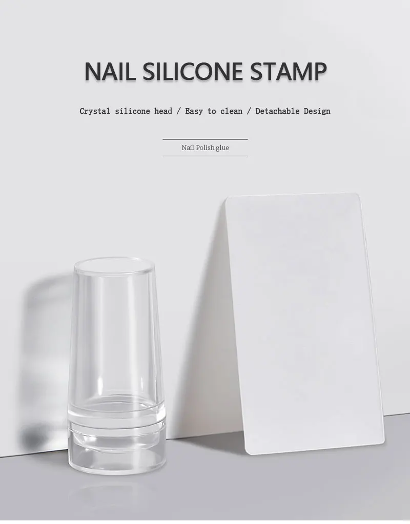 Description Picture 2 of itemArt Nail Stamper Templates Silicone Jelly Head Stamp Manicure Tools Polish Scraper Nail DIY Pattern Print Stamping Plates