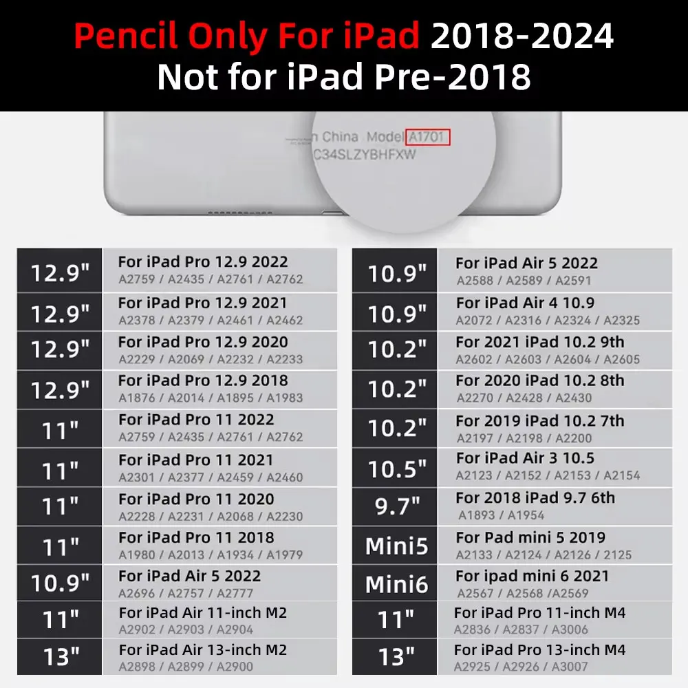 Advanced Palm Rejection Stylus Pen for iPad with Power Display