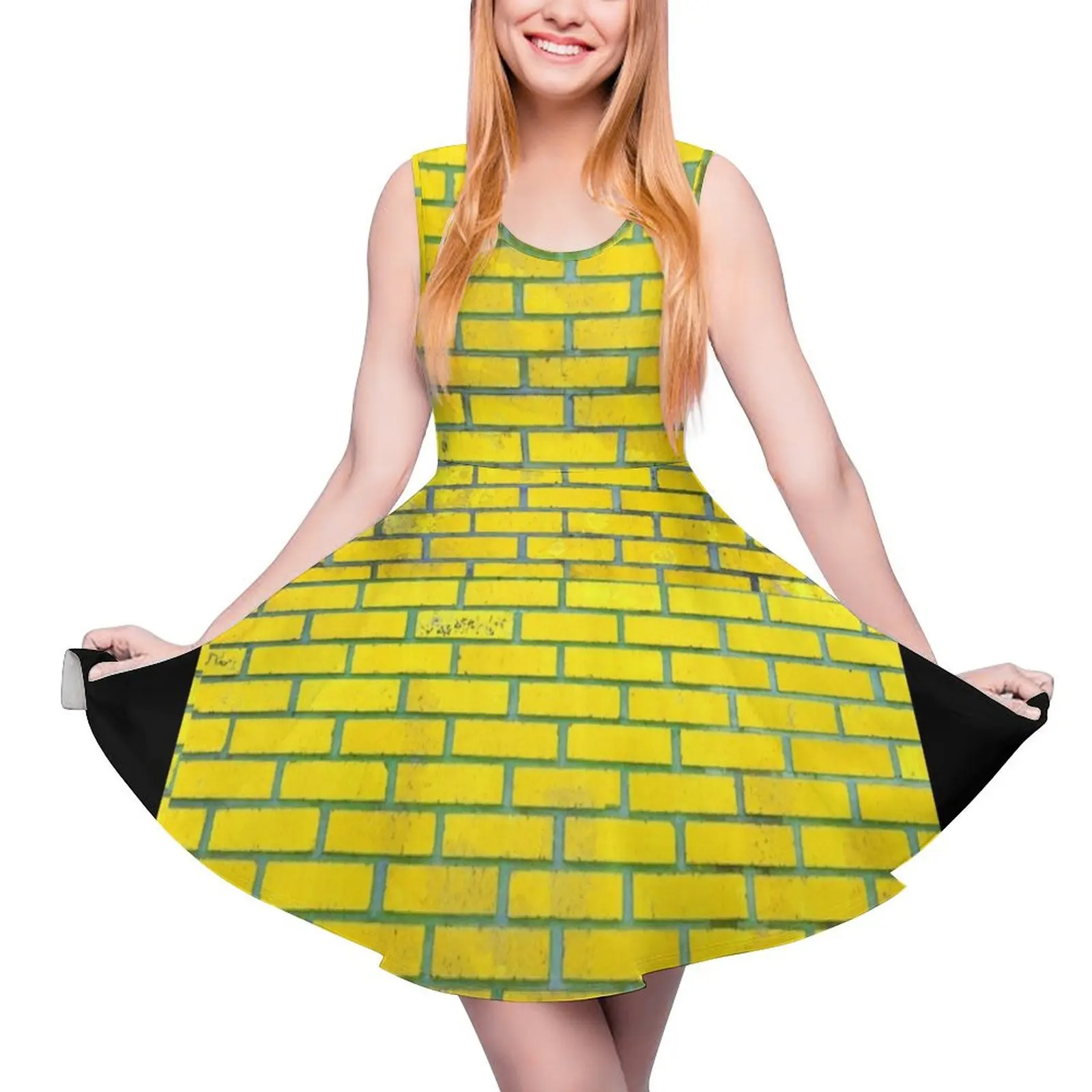 

Платье женское коктейльное без рукавов, элегантный свободный наряд желтого цвета из кирпича, одежда для коктейля, лето 2024