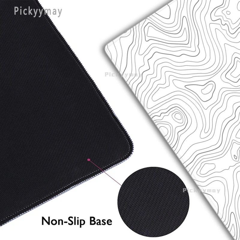 Mouse Pad Grande Preto e Branco Empresa Gaming Mausepad Tapete de Teclado Esteiras de Escritório Arte Abstrata Computador 100x50cm - Imagem 3
