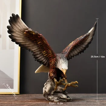 Statue d'aigle en résine abstraite moderne, 1 pièce, créature ailée majestueuse, détails complexes, décoration de salon et de bureau, cadeau 18.5cm 1