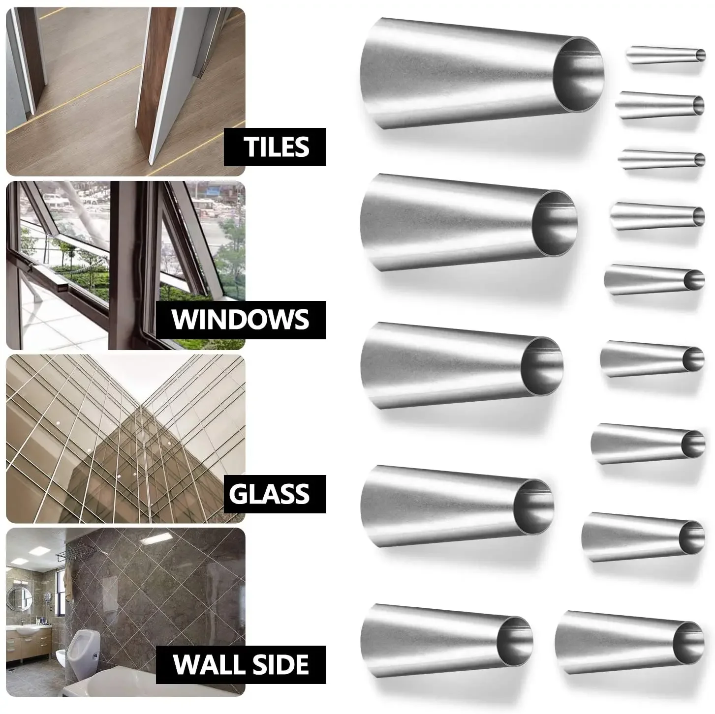 Krachtige 18Pcs Caulk Nozzle Scraper Set Caulking Tools Reusable Sealant Angle Scraper Silicone Grout Caulk Tools Kit