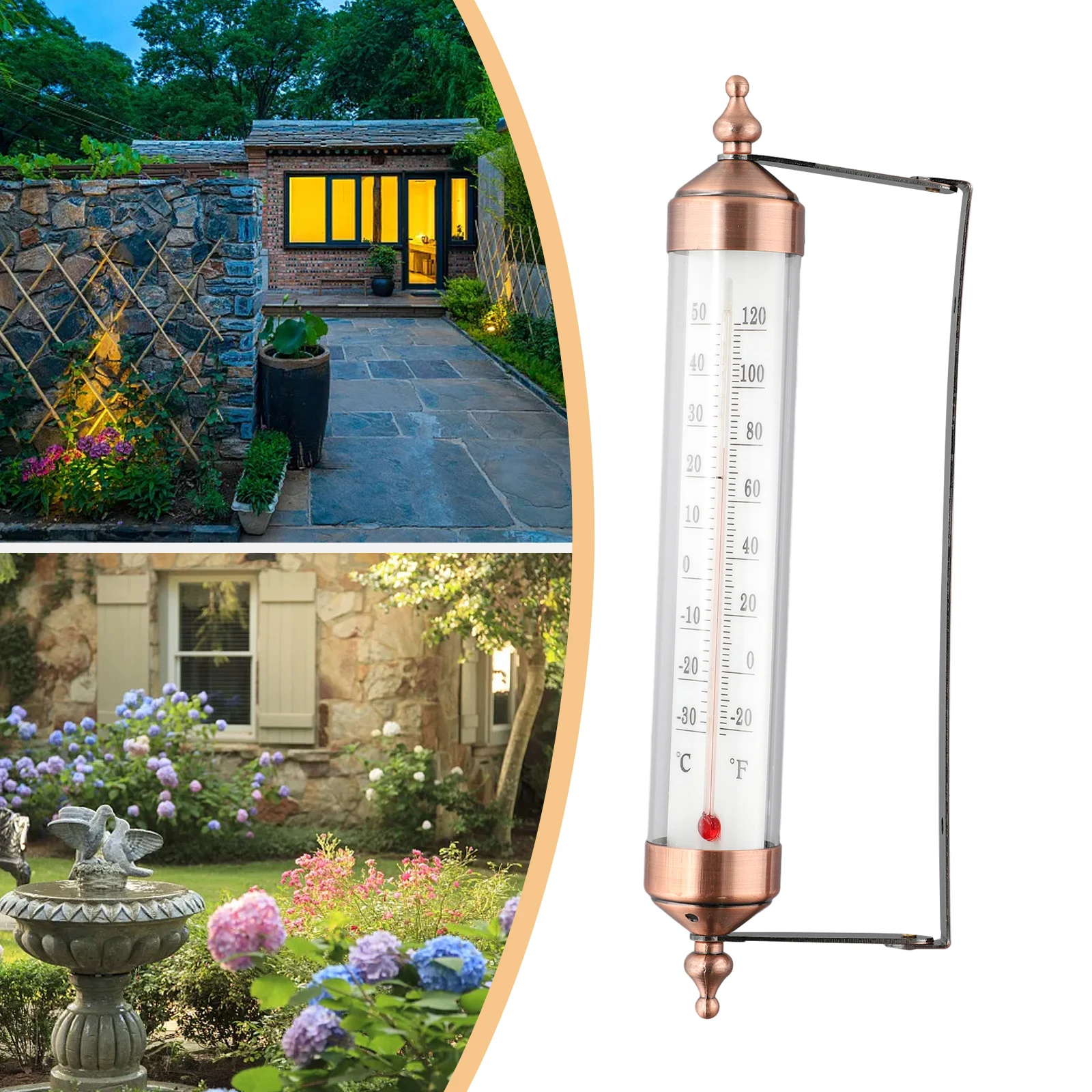 

Outdoor Thermometer Garden Patio Outside Wall Greenhouse Sun Terrace Garden Greenhouse Patio Garden Plastic Thermometer