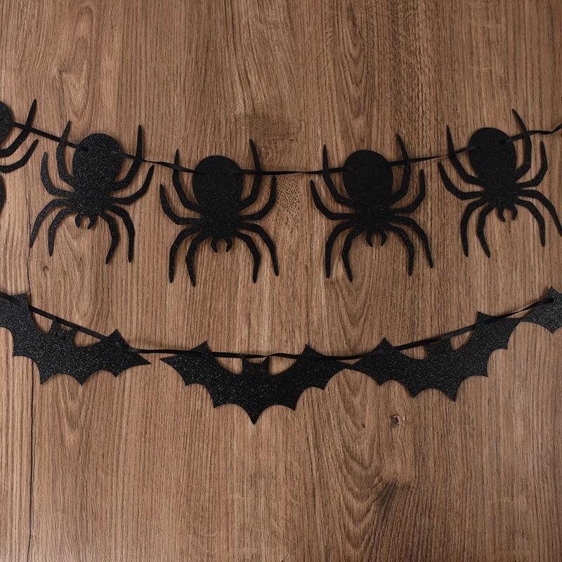 3m Halloween Papier Banner Horror Fledermaus Spinne Geist Flagge Girlande Ammer für Halloween Home Party hängen Requisiten Dekorationen – Detail 8