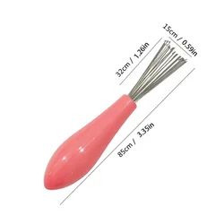 Hair Brush Cleaner with Plastic Handle - Efficient Beauty Tool for Embedded Debris Removal (Pink)