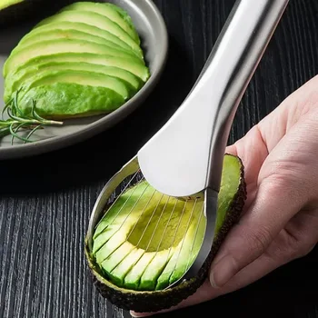 Gadget per coltelli per avocado Frese in acciaio inossidabile Gadget da cucina Artefatto per tagliare frutta Tutto per la cucina e la casa Fette di frutta del drago 1