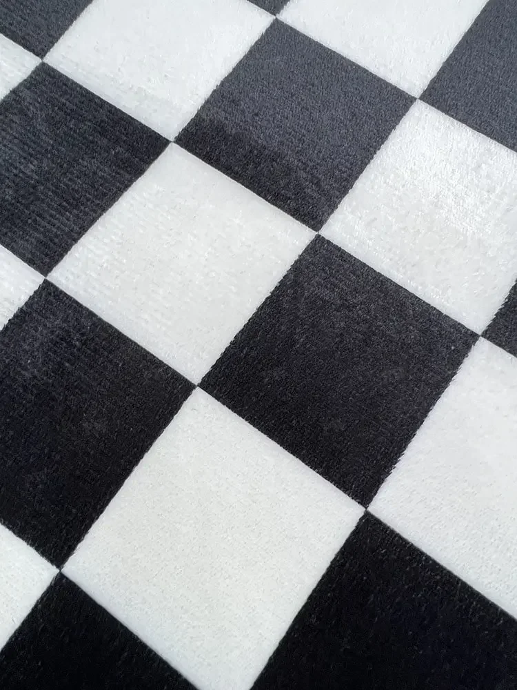 Checkerboard Large Area Living Room Carpet Soft Comfortable Plaid Cloud Bedroom Rug Blue Modern Art Fluffy Cute Children Doormat 6