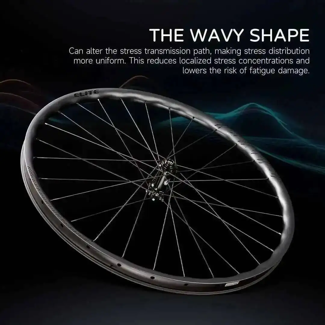 ELITEWHEELS 29er FLOW-MTB Wave-Like Carbon Wheelset Rachet System hub Mountain bent M14 hub racing bicycle mountain bike