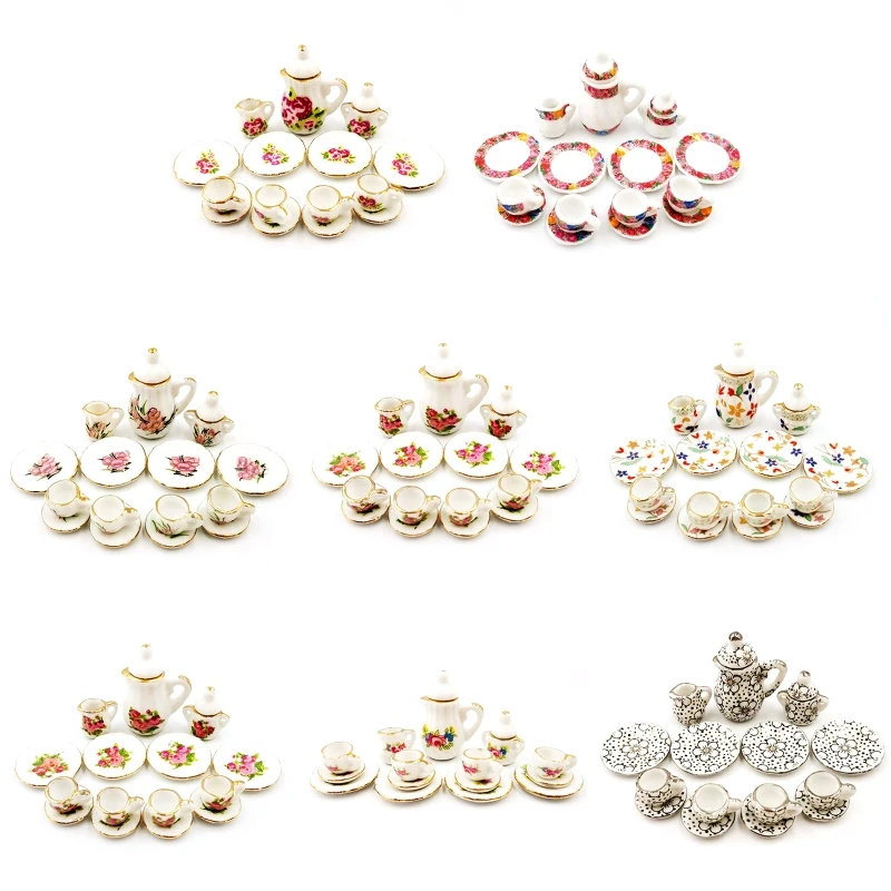 

Miniature Tea Set Tea Cup 1/12 Kitchenware Toy Interactive Kids Activity Supply