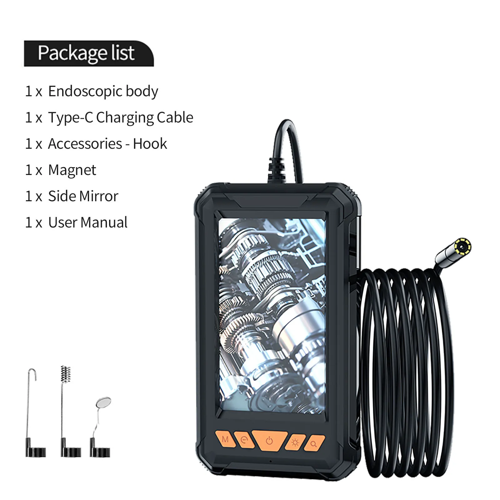 Endoscope Numérique 1080p Avec Écran LCD 10,9 Cm - Caméra D'Inspection IP67, Câble 5 M - Pour Mécanique, Plomberie - 7