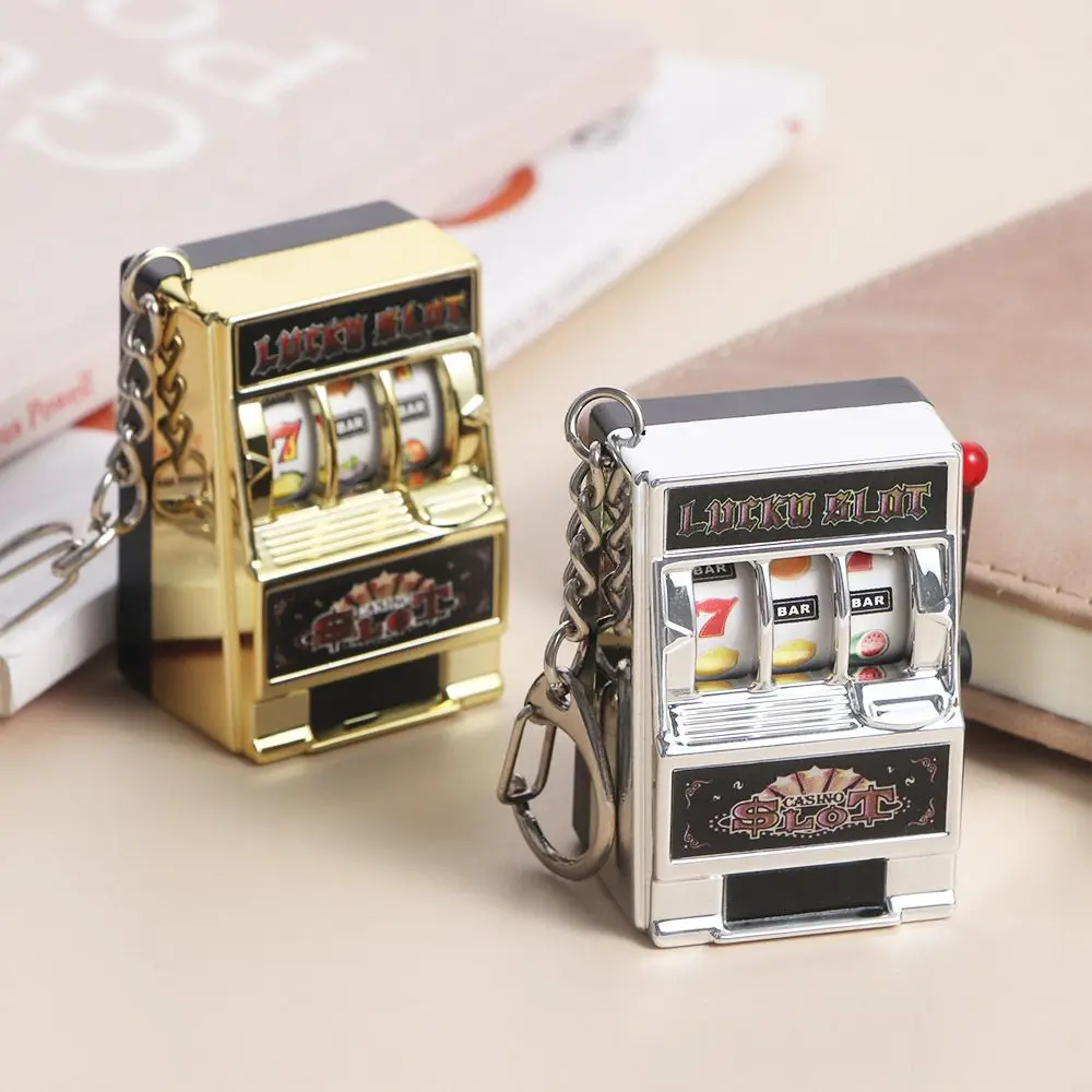 

Mini Gambling Slot Machine Key Chains Pocket Lucky Gadget Antistress Toys Funny Games Bag Pendant